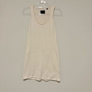 Rhys Dwfen Linen Skeeveless Tunic Dress Cream size medium‎